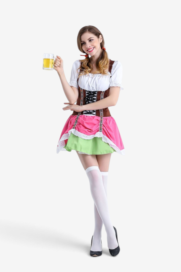 Oktoberfest-Kostüm für Damen mit Korsett und Trompetenärmeln