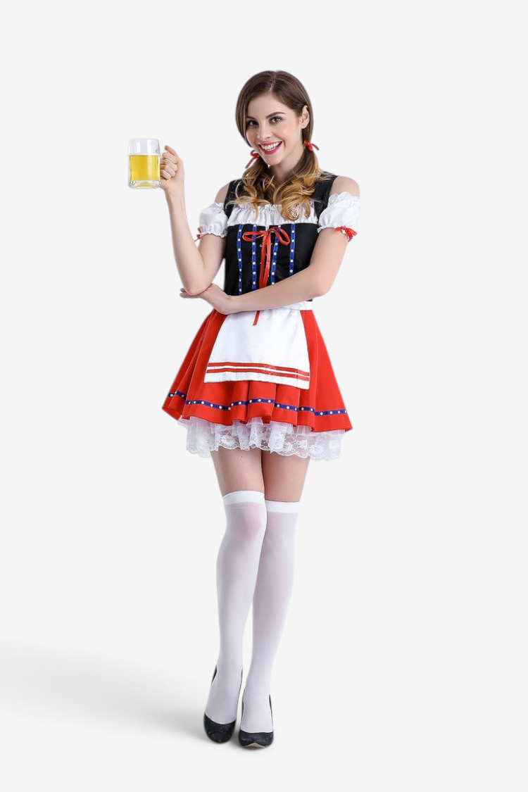 Oktoberfest-Kostüm für Damen mit Korsett und Trompetenärmeln