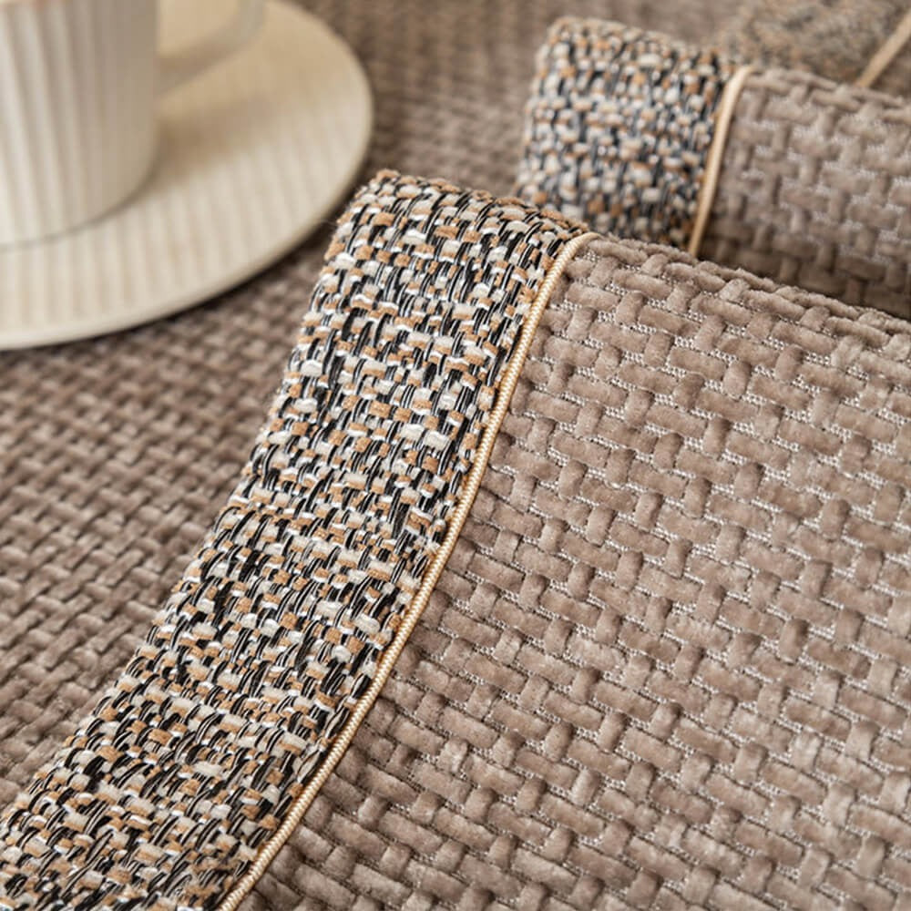 All - Season Chenille Sofa Cover Featuring Anti - Slip Backing
