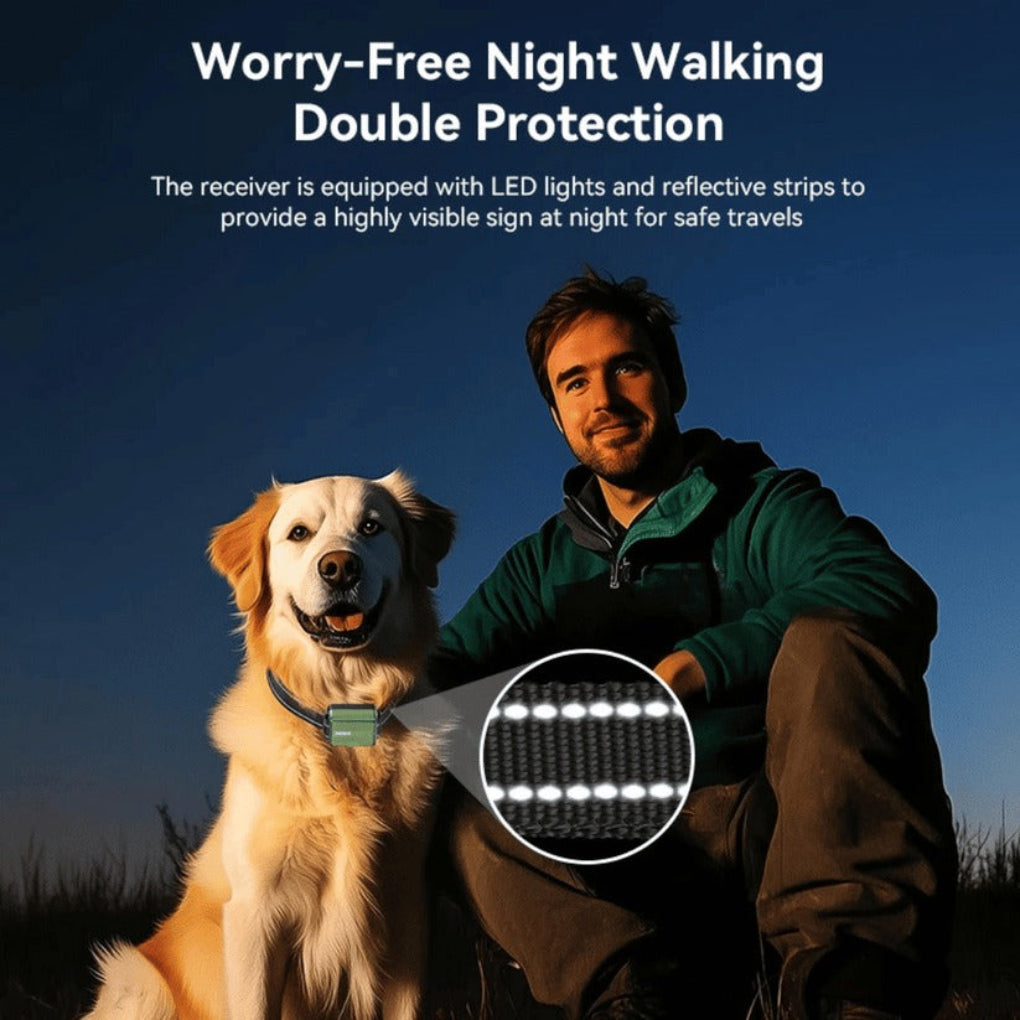 Fernbedienbares Hundetrainingshalsband mit einer Reichweite von 300m