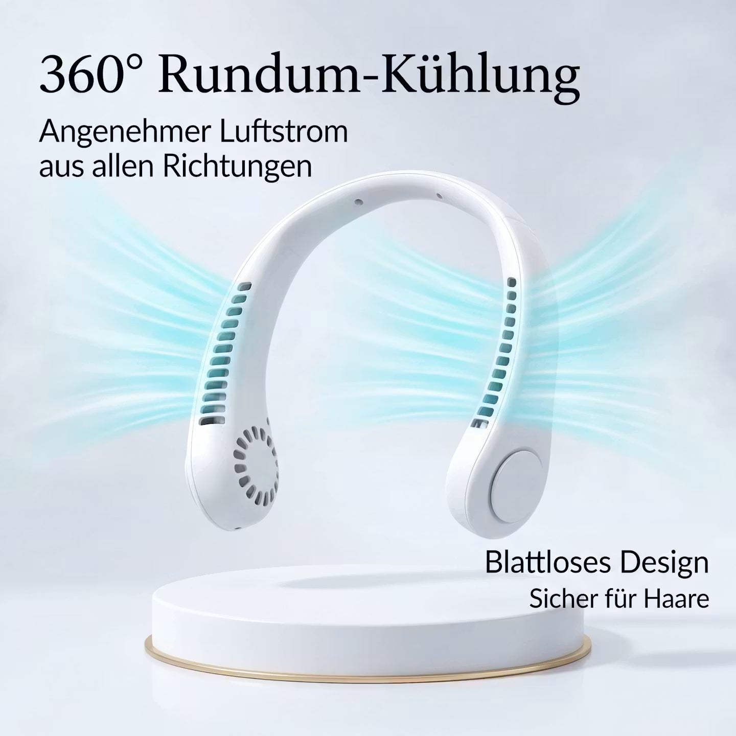 Oplaadbare draagbare neksventilator - handsfree draagbare verkoelingsventilator