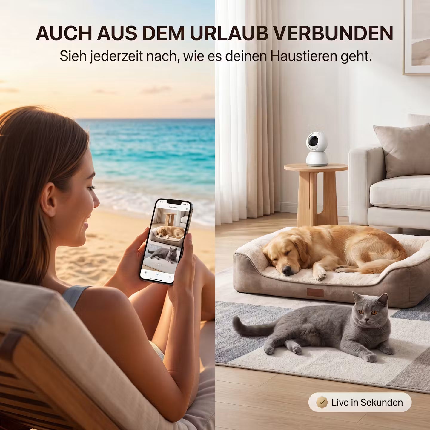 Slimme wifi-huisdiercamera - nachtzicht, bewegingsdetectie en bediening via app
