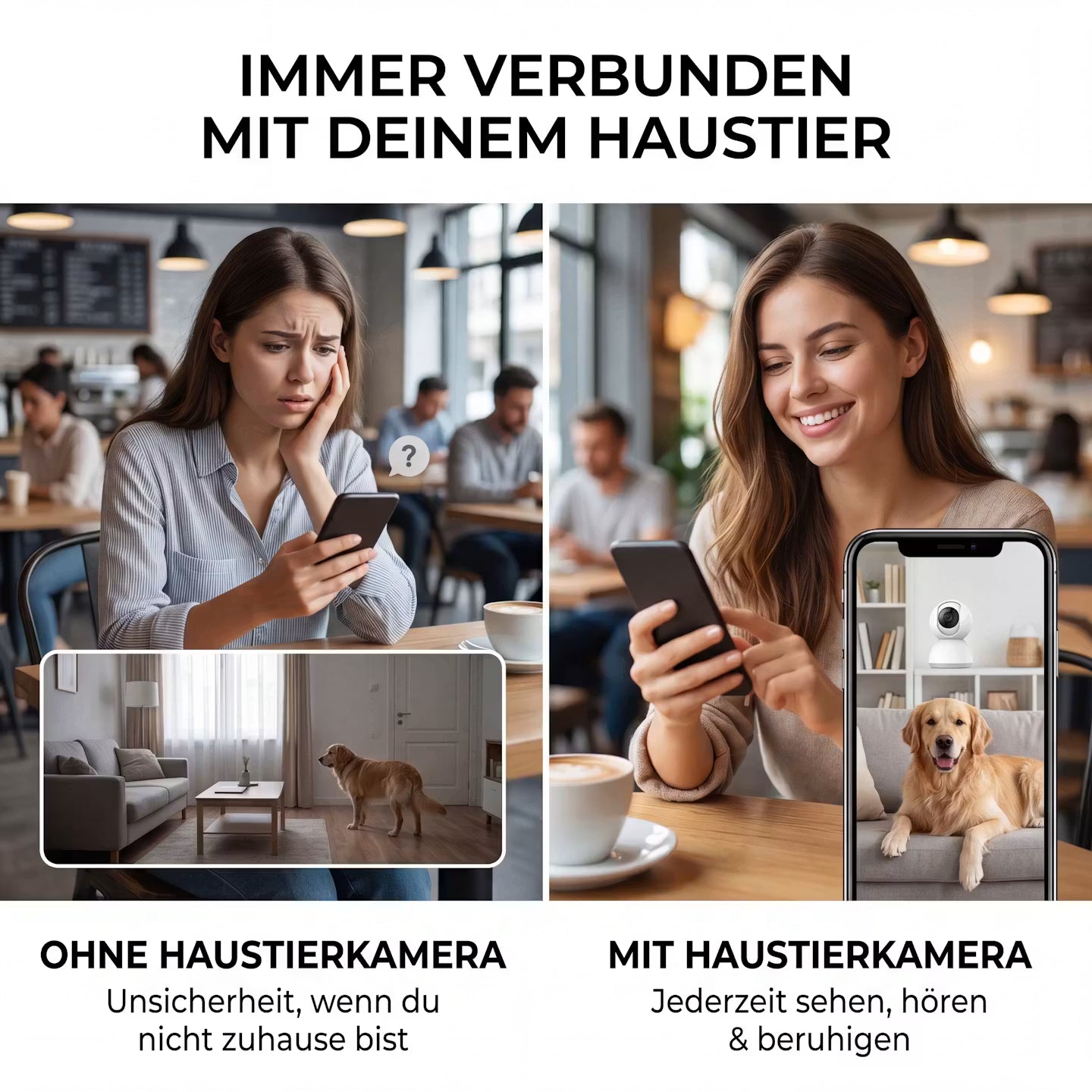 Slimme wifi-huisdiercamera - nachtzicht, bewegingsdetectie en bediening via app