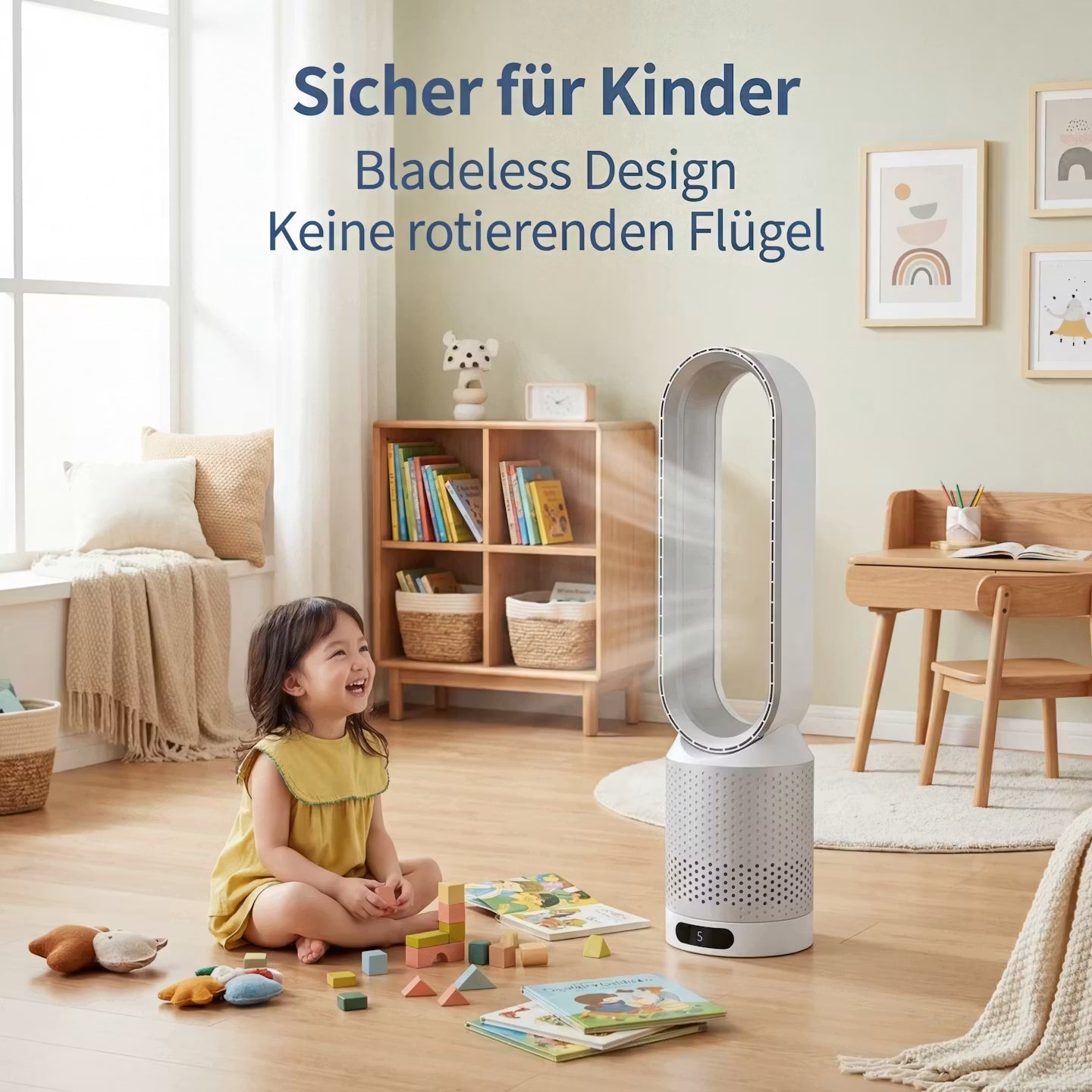 2-in-1 verwarmings- en koeltorenventilator - bladloze ventilator voor het binnenklimaat