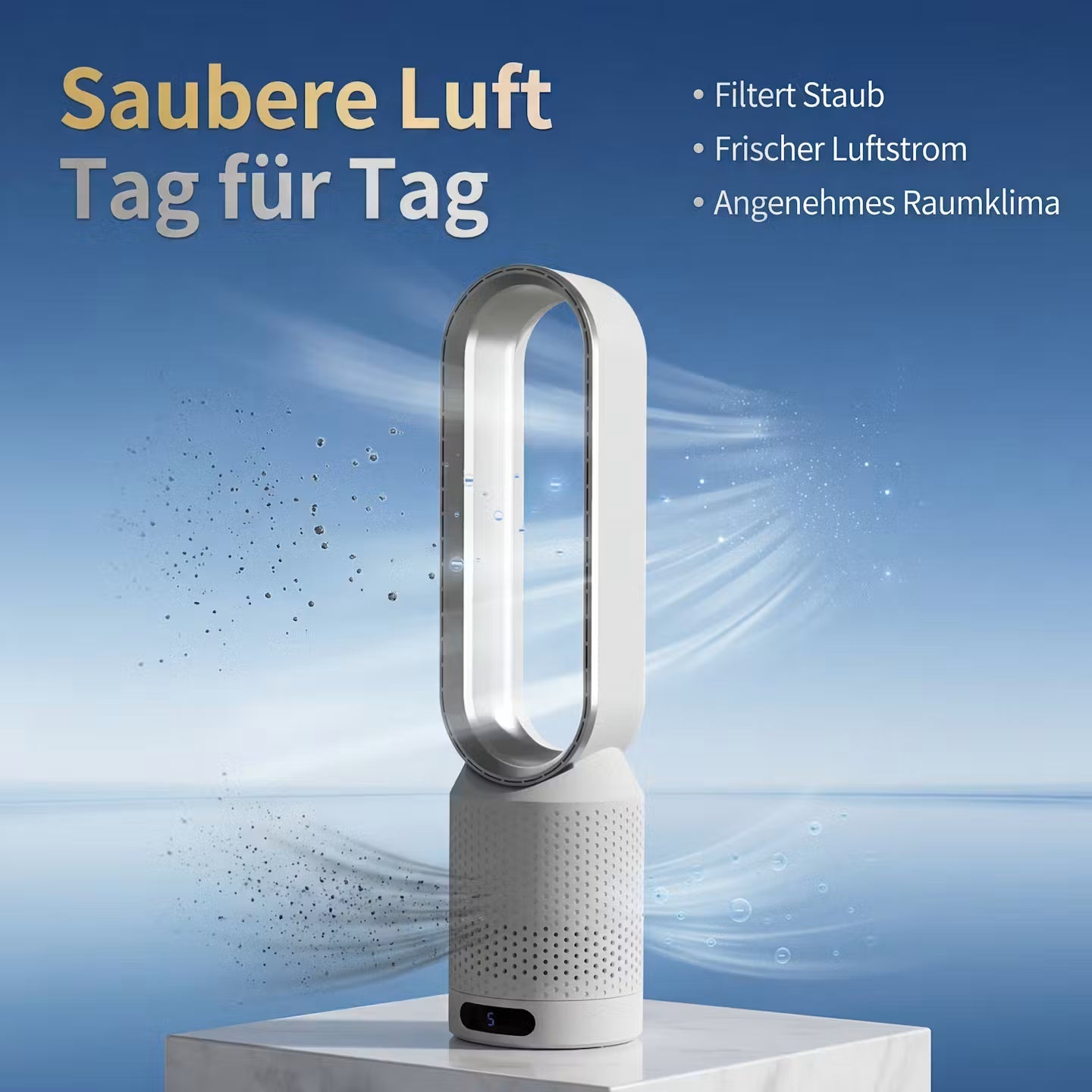 2-in-1-Turmventilator zum Heizen und Kühlen – flügelloser Raumklimaventilator