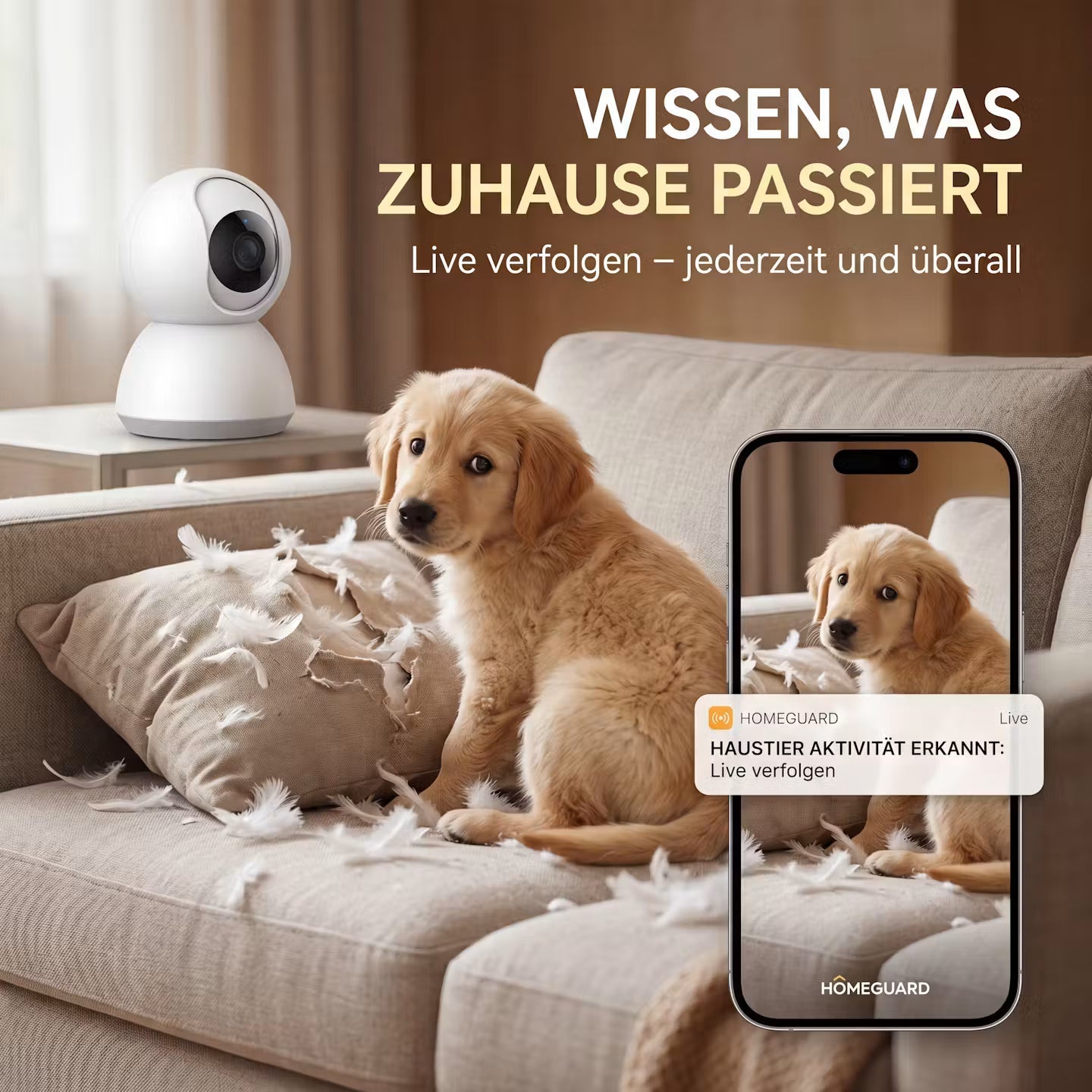 Slimme wifi-huisdiercamera - nachtzicht, bewegingsdetectie en bediening via app