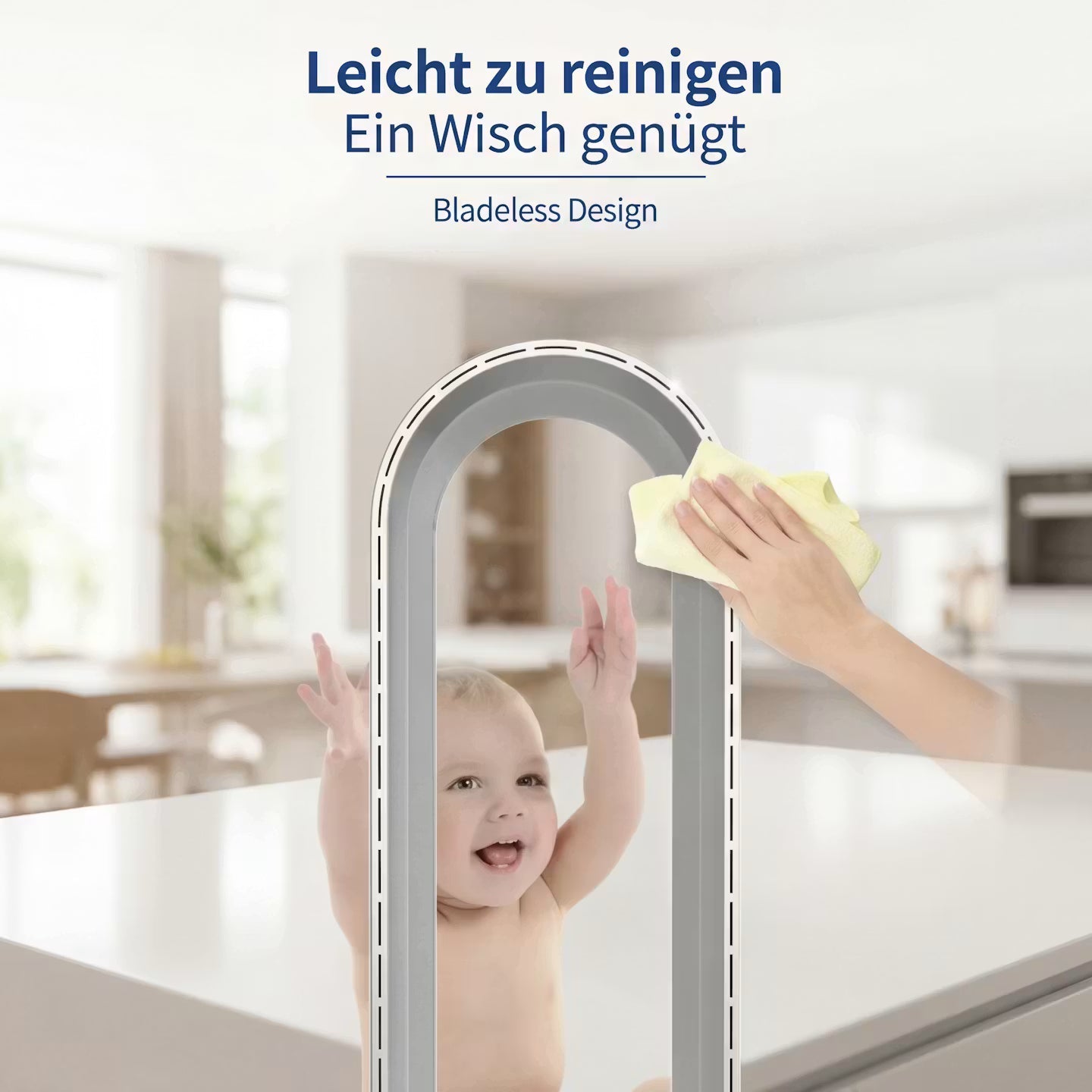 2-in-1-Turmventilator zum Heizen und Kühlen – flügelloser Raumklimaventilator
