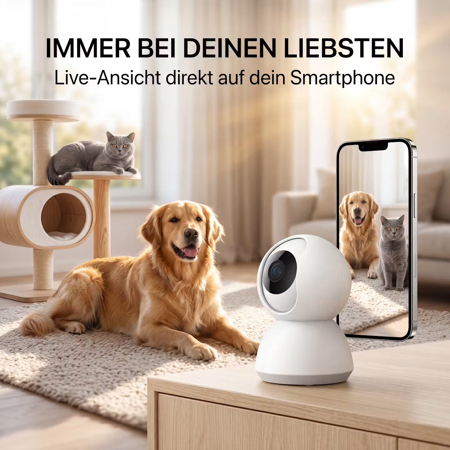 Slimme wifi-huisdiercamera - nachtzicht, bewegingsdetectie en bediening via app