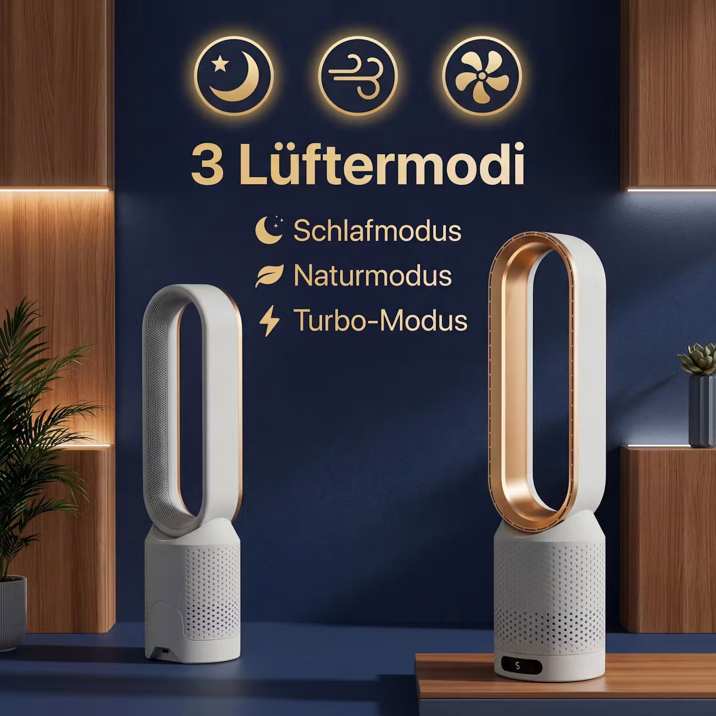 2-in-1-Turmventilator zum Heizen und Kühlen – flügelloser Raumklimaventilator