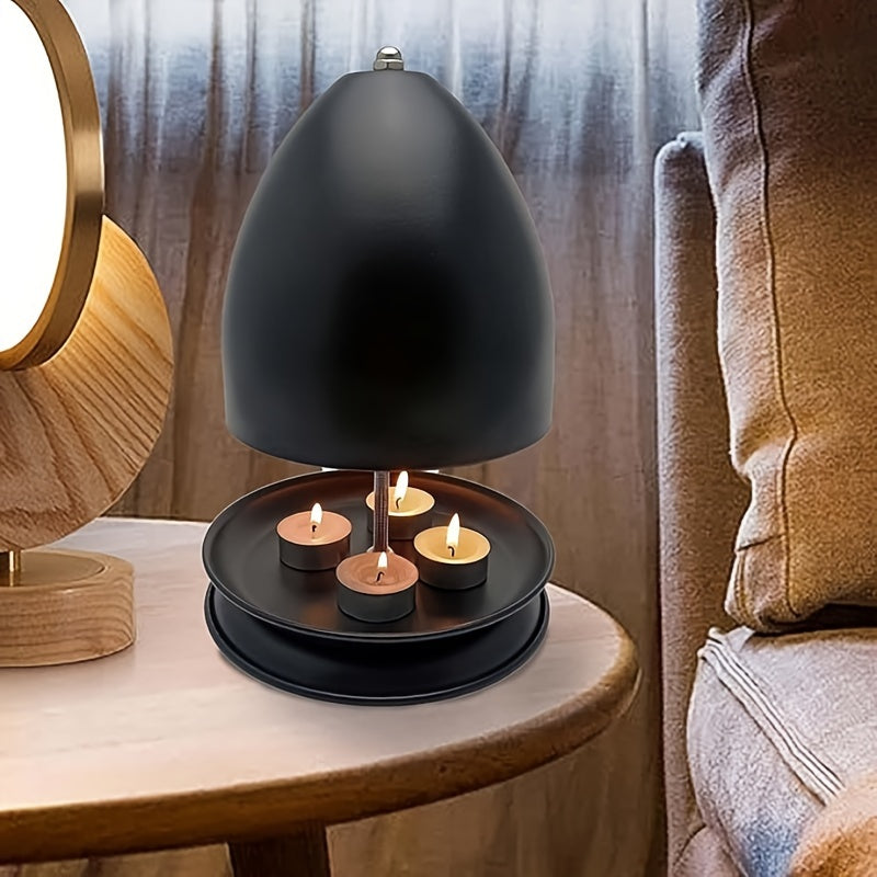 Kit chauffe-bougie chauffe-mains & support pour bougies chauffe-plat noires - Chauffage sans flamme pour maison & jardin