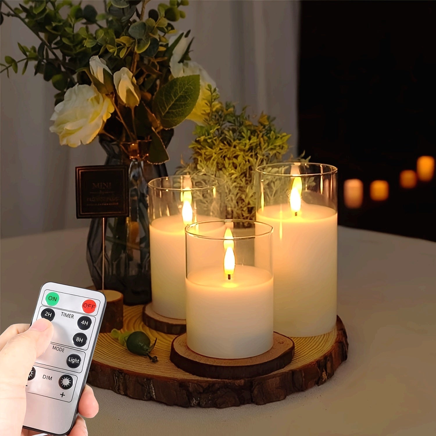 Set chauffe-bougie télécommandé - Bougies LED à piles avec minuterie & télécommande pour décoration intérieure