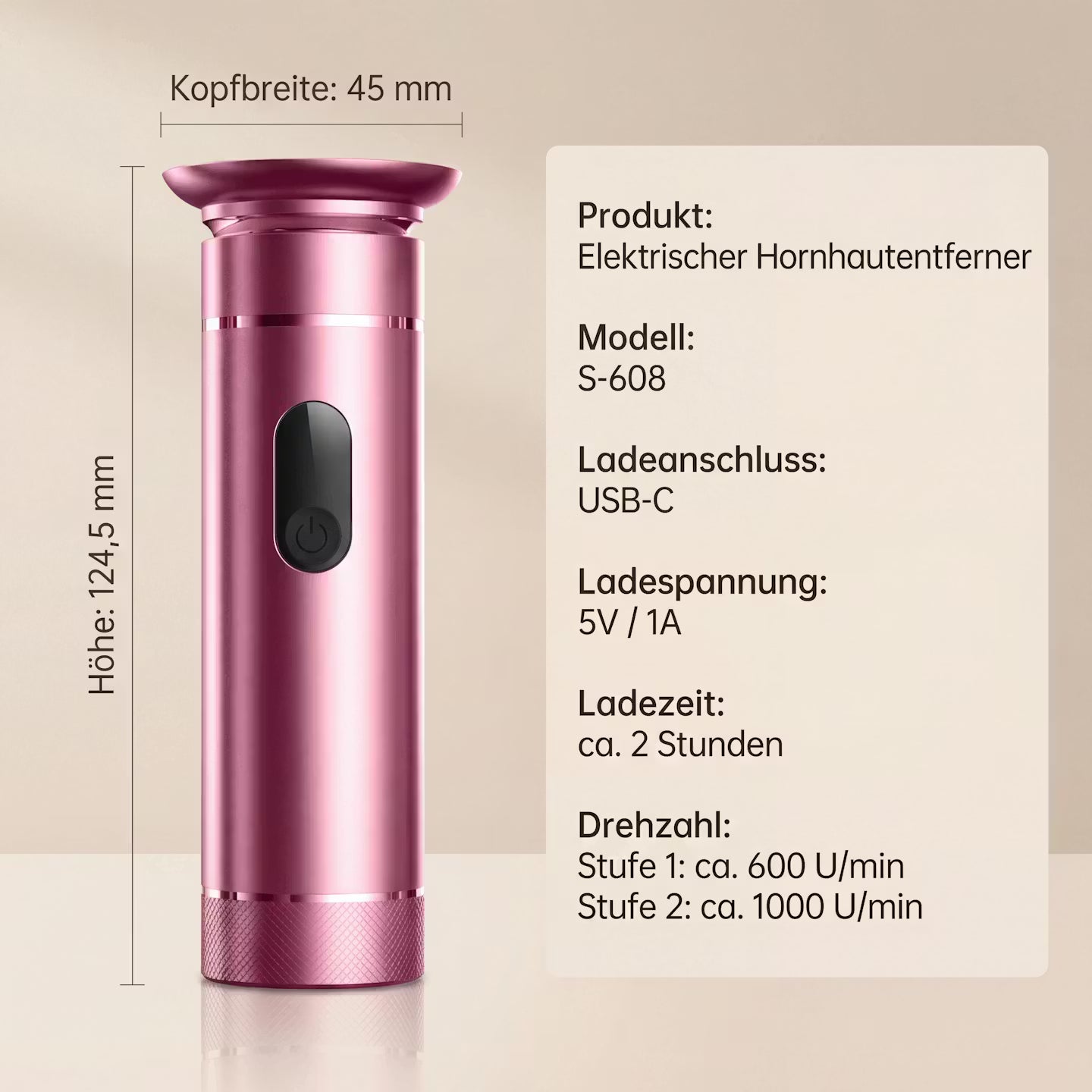 Elektrische eeltverwijderaar voor voeten - oplaadbaar pedicurehulpmiddel met verwisselbare opzetstukken