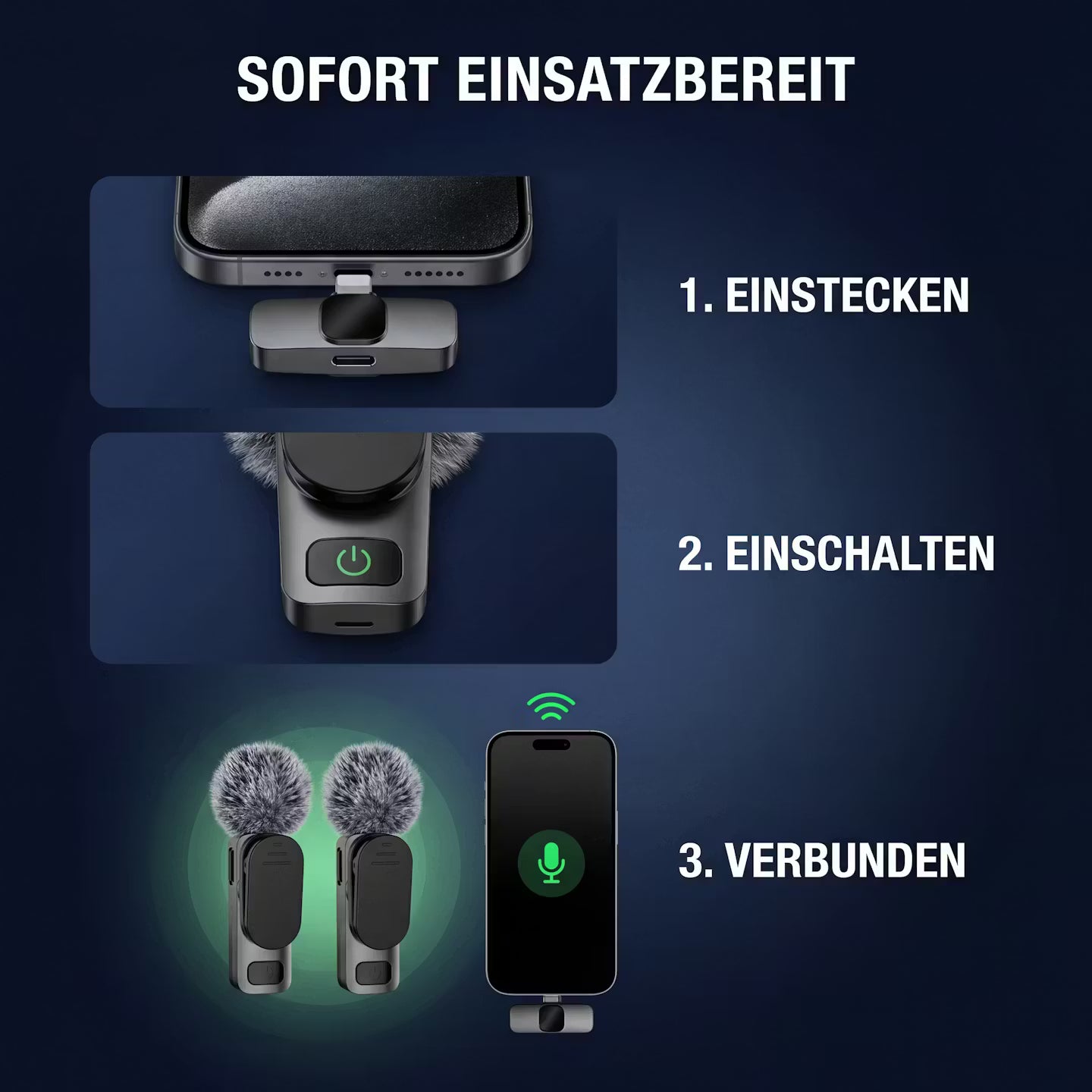 Draadloze clip-on-lavaliermicrofoon - ruisonderdrukkende minimicrofoon voor smartphones en laptops