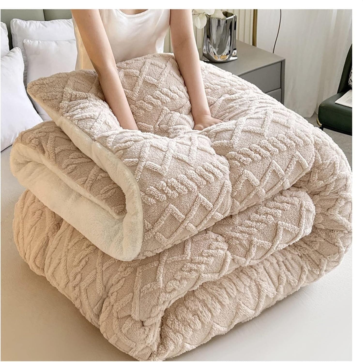 Plaid épais en sherpa confortable pour chaleur et confort ultimes