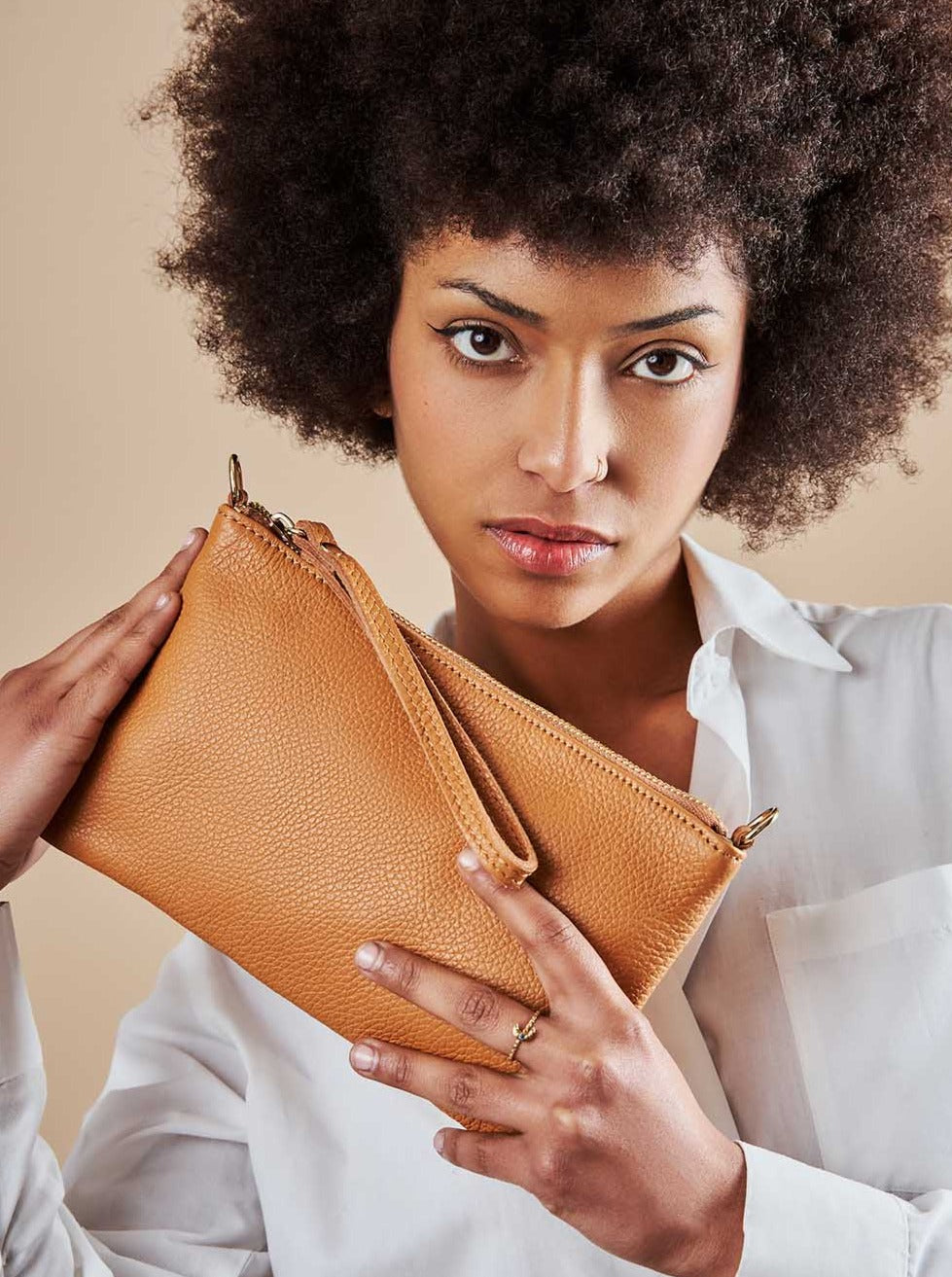 Pochette en cuir Eleganza Duo-Size