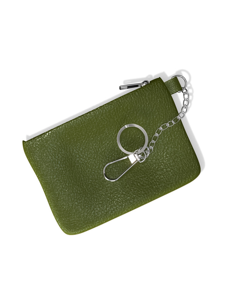 Porte-clés mini portefeuille en cuir