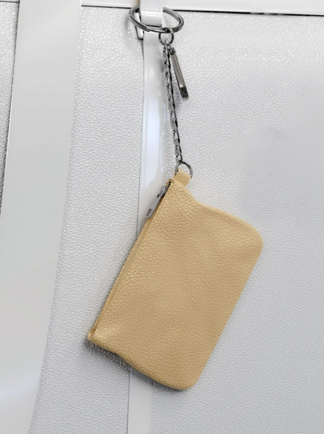 Porte-clés mini portefeuille en cuir
