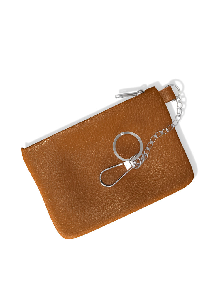 Porte-clés mini portefeuille en cuir