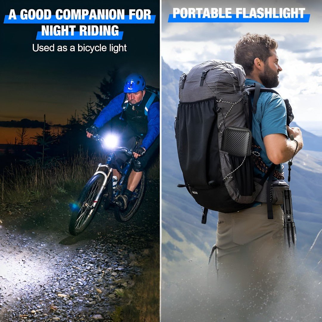 Rechargeable LED Flashlight with Power Bank – LumaBeam High-Output Torch