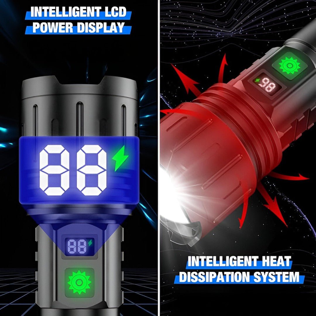 Rechargeable LED Flashlight with Power Bank – LumaBeam High-Output Torch