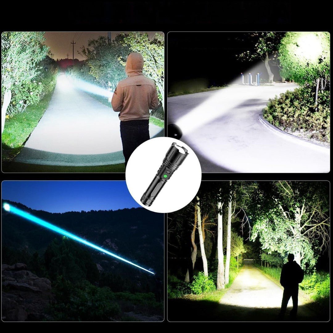 Rechargeable LED Flashlight with Power Bank – LumaBeam High-Output Torch