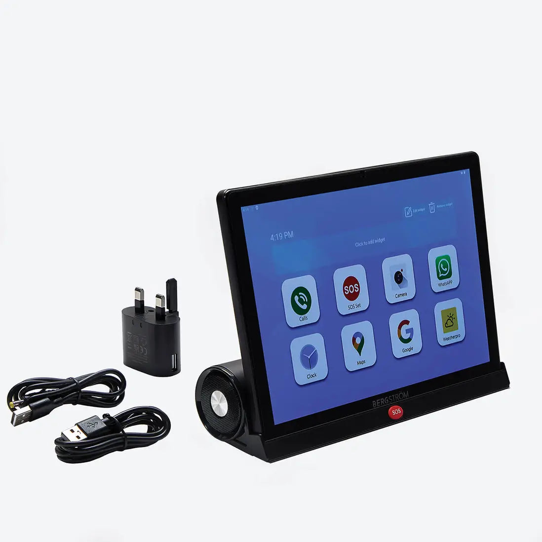 Easy-to-Use Tablet for Seniors – Built-In Stand & Dual Speakers