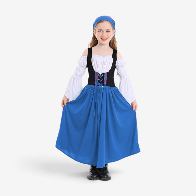 Costume de style médiéval pour filles avec corset