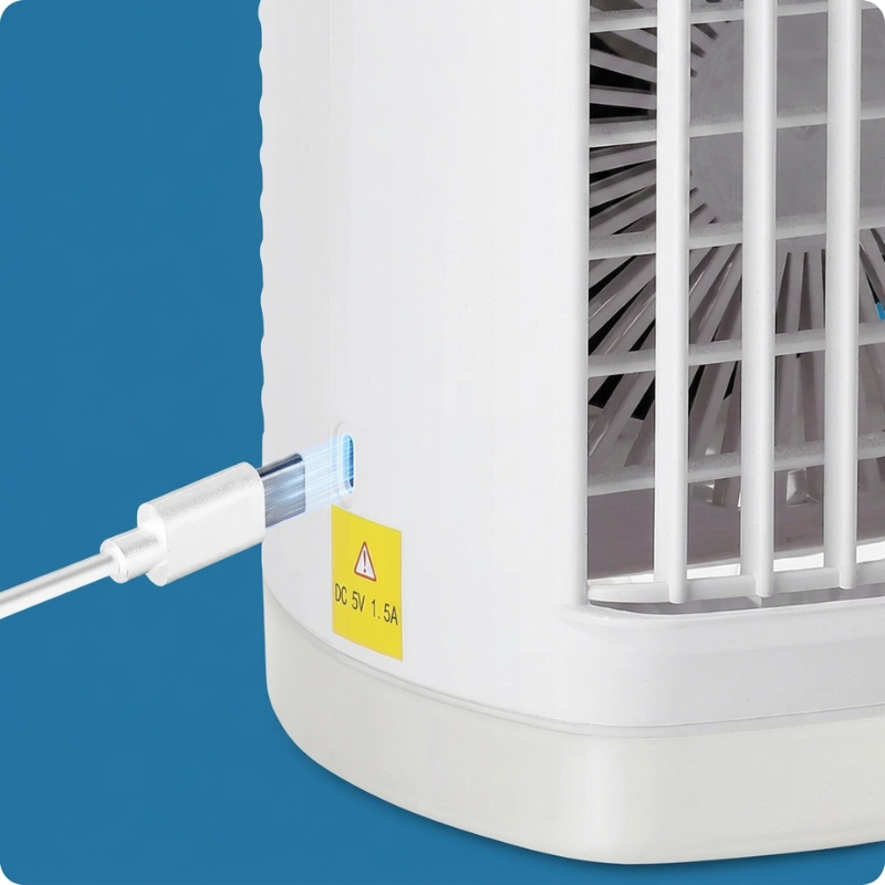 Personal Mini Air Cooler with Dual Mist & Night Light