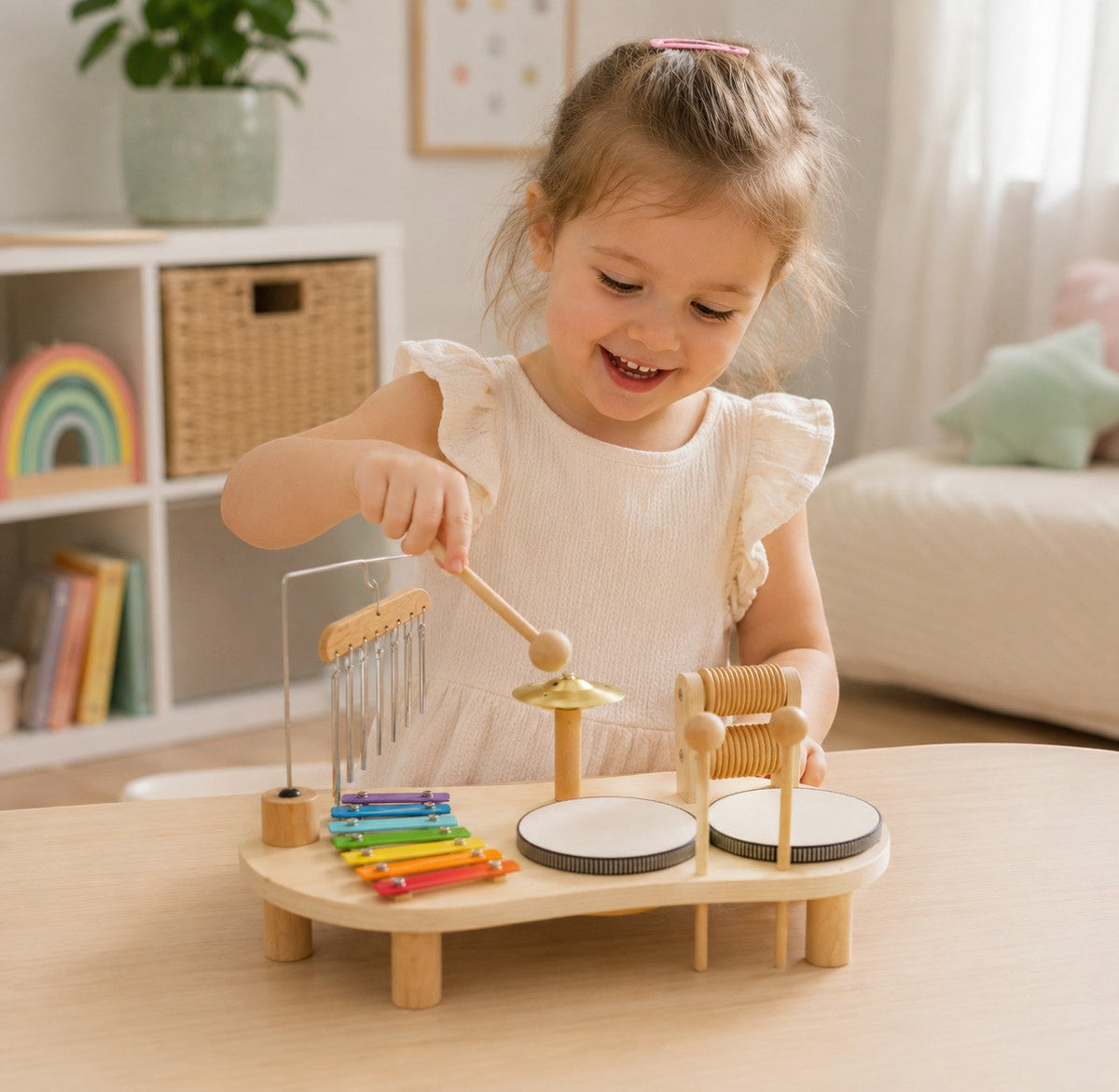Montessori Wooden Musical Activity Table