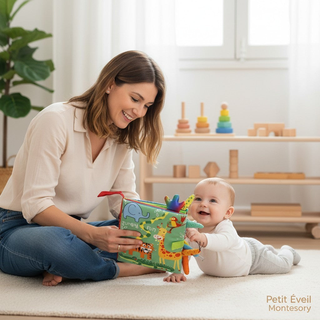 Soft Montessori Fabric Sensory Book for Babies
