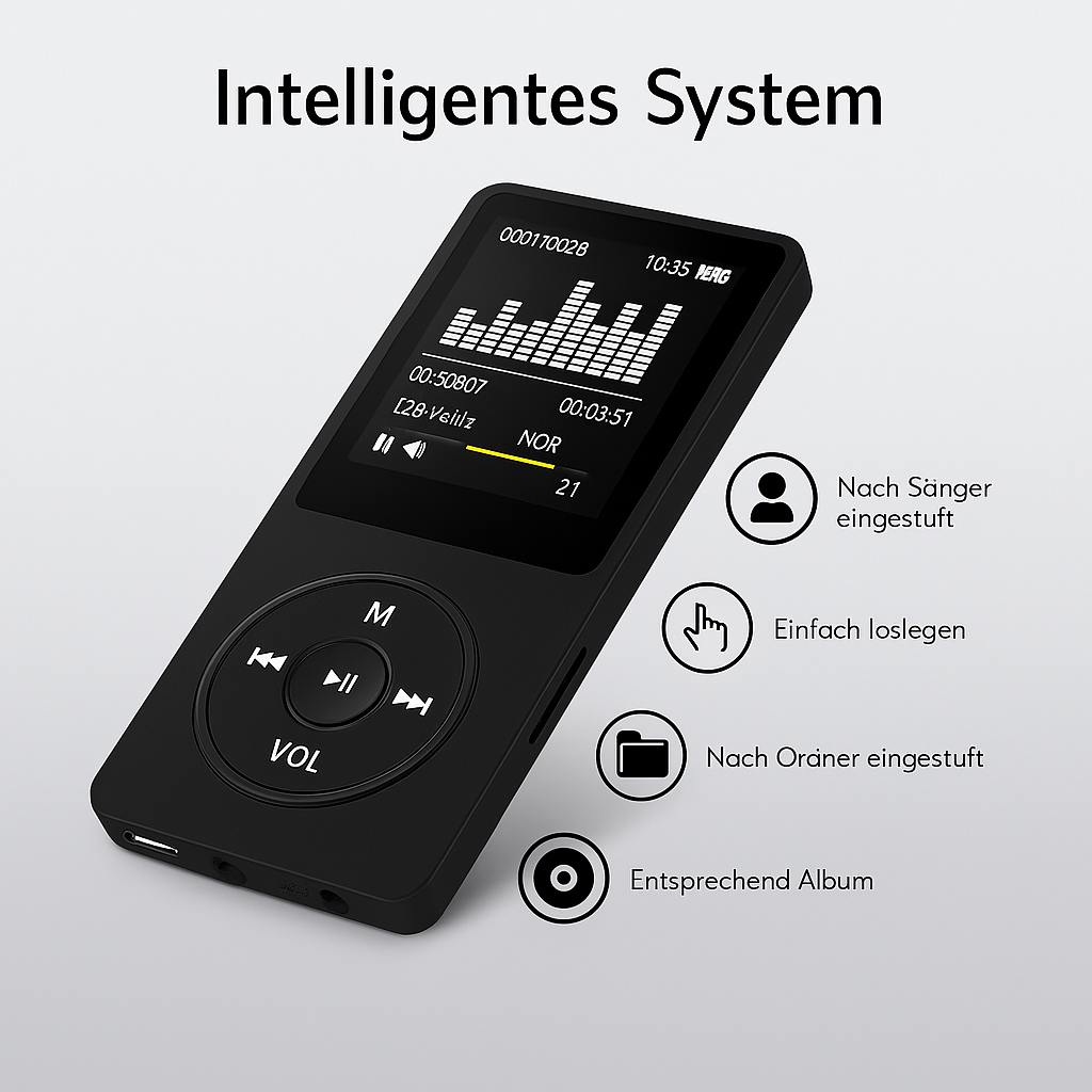 Portable MP3 Music Player - Compact Digital Audio Player