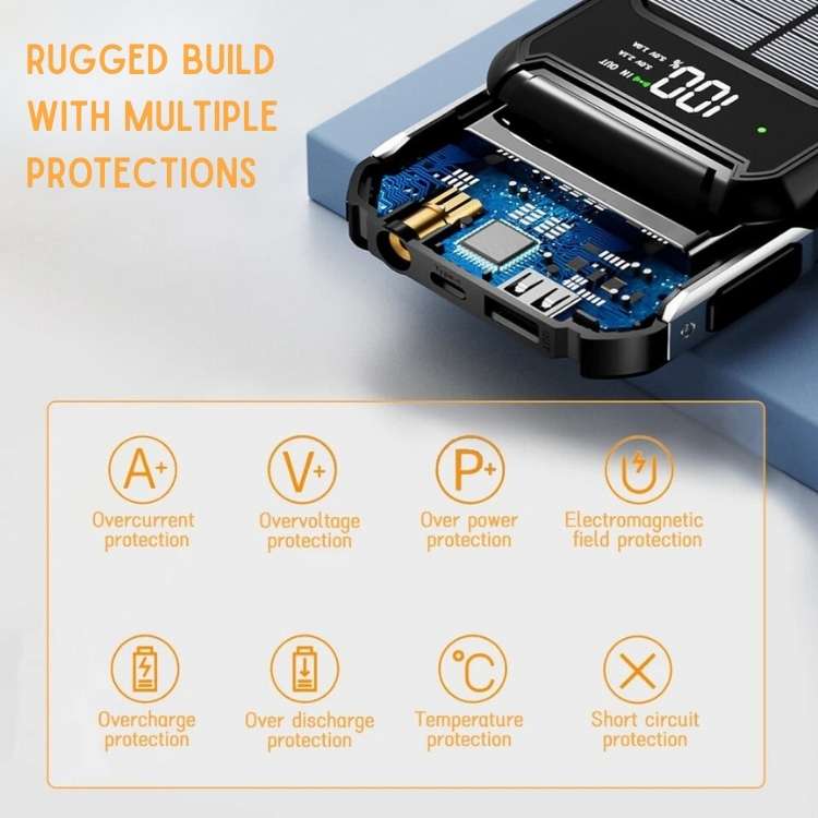 200,000mAh Solar Power Bank – PowerFlex Portable Outdoor Charger