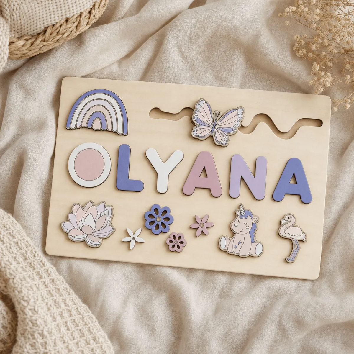 Personalised Wooden Name Puzzle for Children, 32 × 21 cm