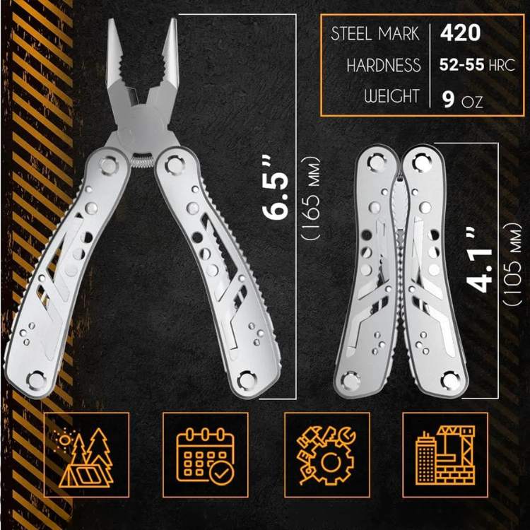 24-in-1 Stainless Steel Multi-Tool – Multifunction Wire Cutter & Hand Tool