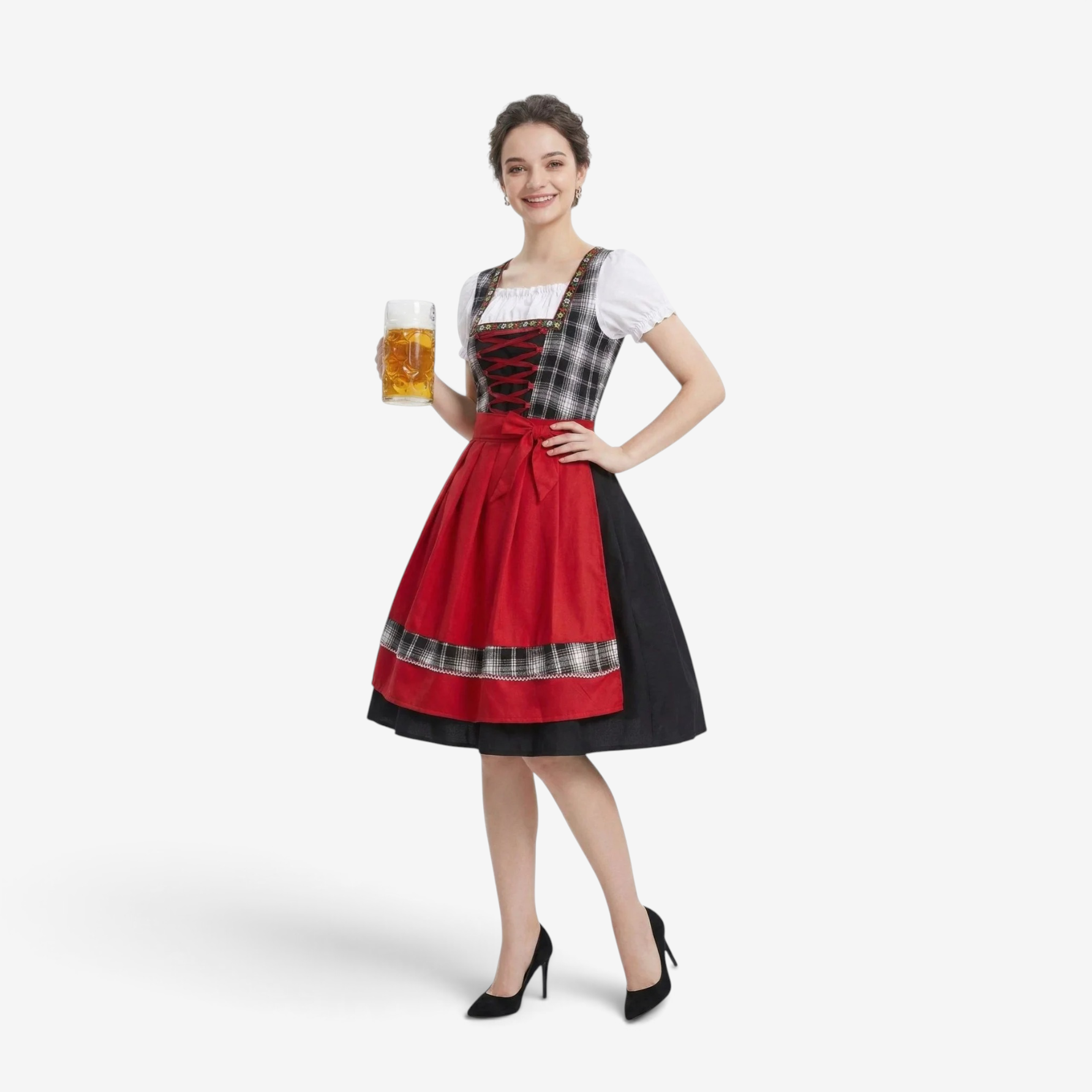 Traditional Dirndl Dress for Women with Lacing and A-Line