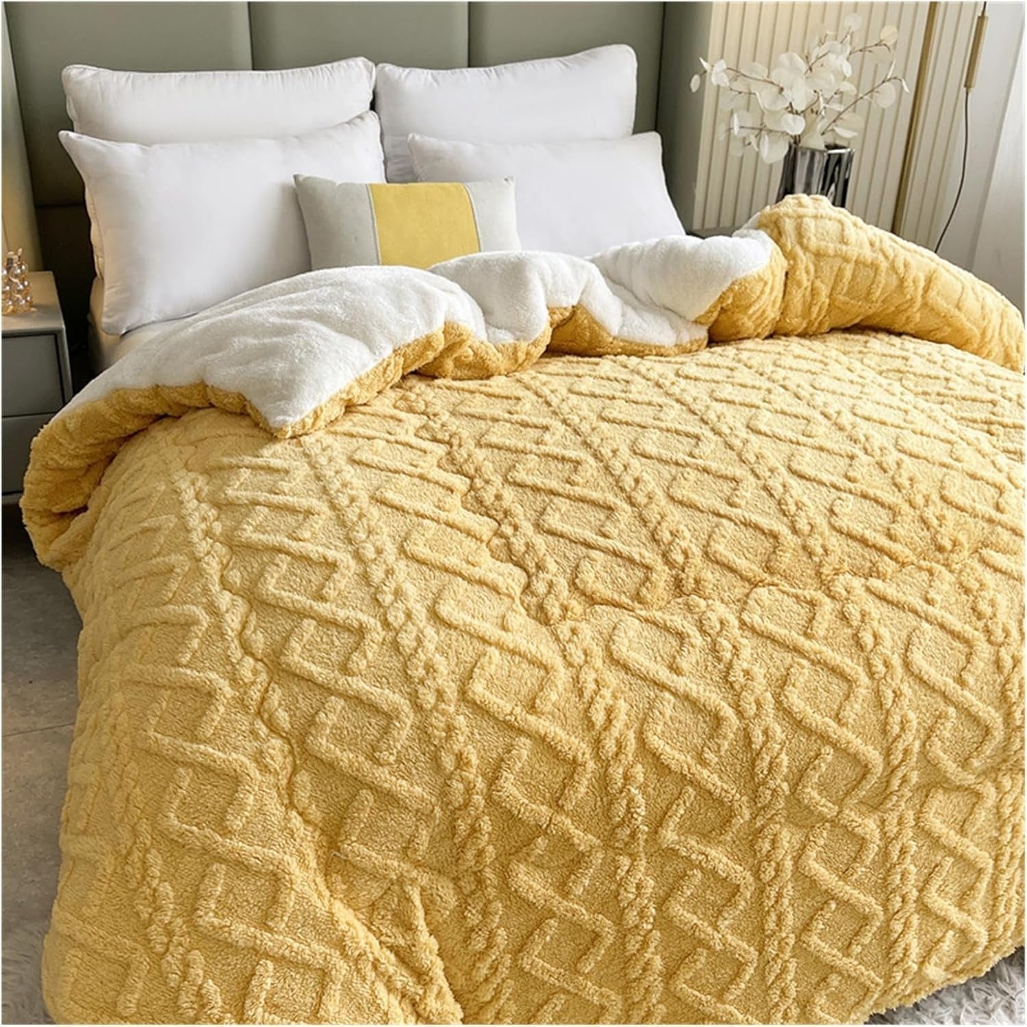 Plaid épais en sherpa confortable pour chaleur et confort ultimes