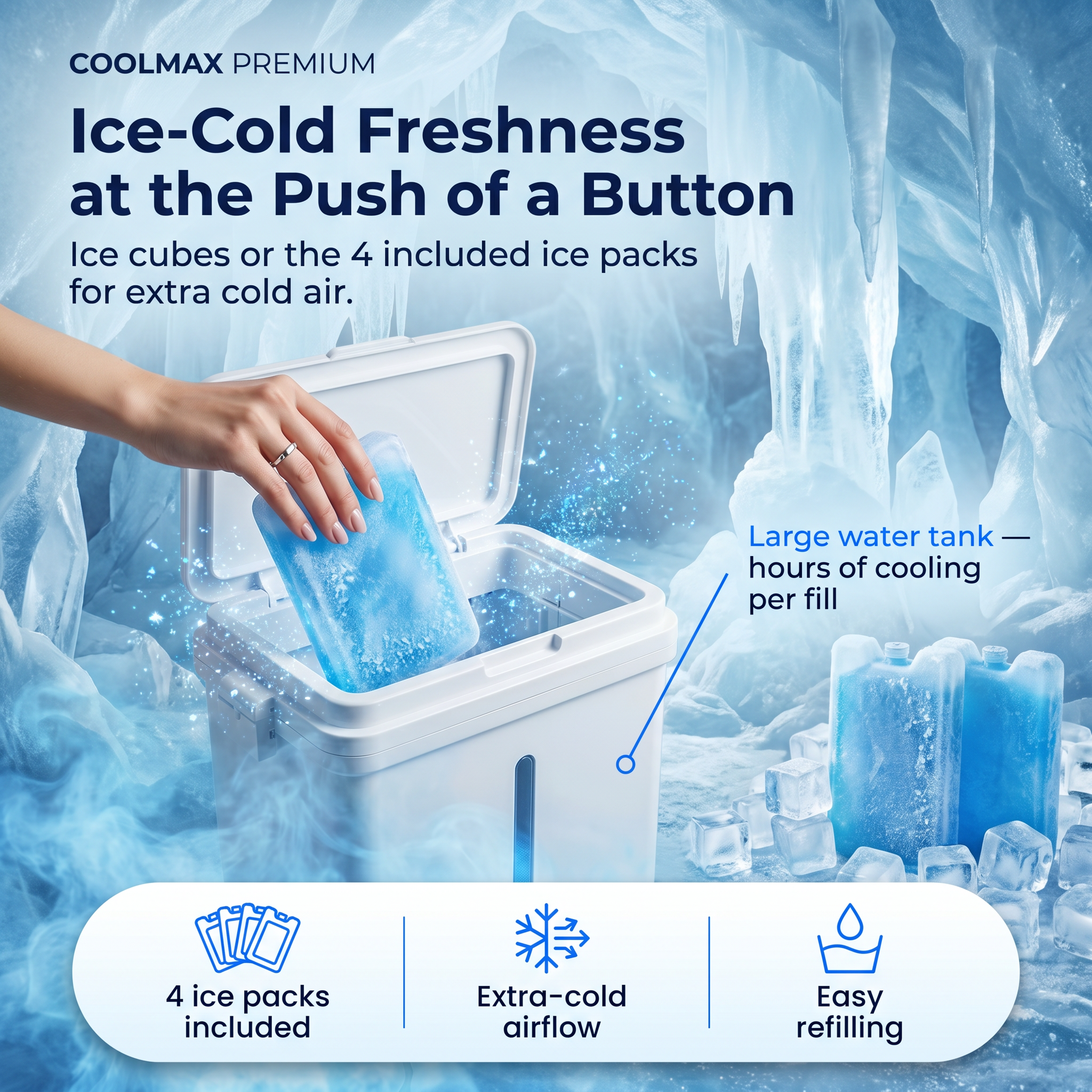 Portable Air Cooler – CoolMax Mobile Cooling Fan for Indoor Spaces