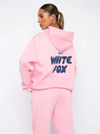 Women's Lounge Set | Pink Cotton Blend Hoodie and Joggers