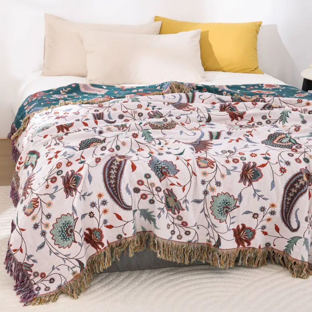 Reversible Vintage Soft Throw Blanket for Cozy Home Decor