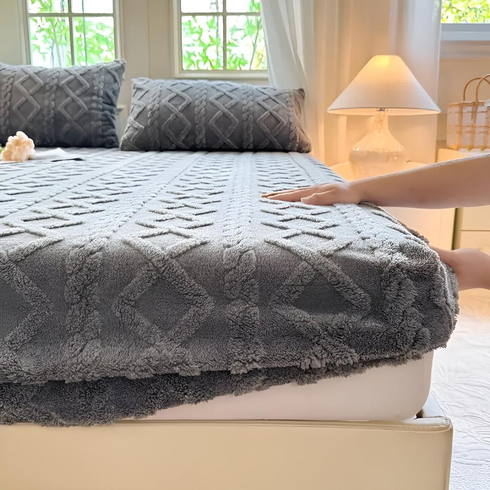 Luxury Velvet Sherpa Bed Sheet Set - Soft, Cozy, Warm Bedding