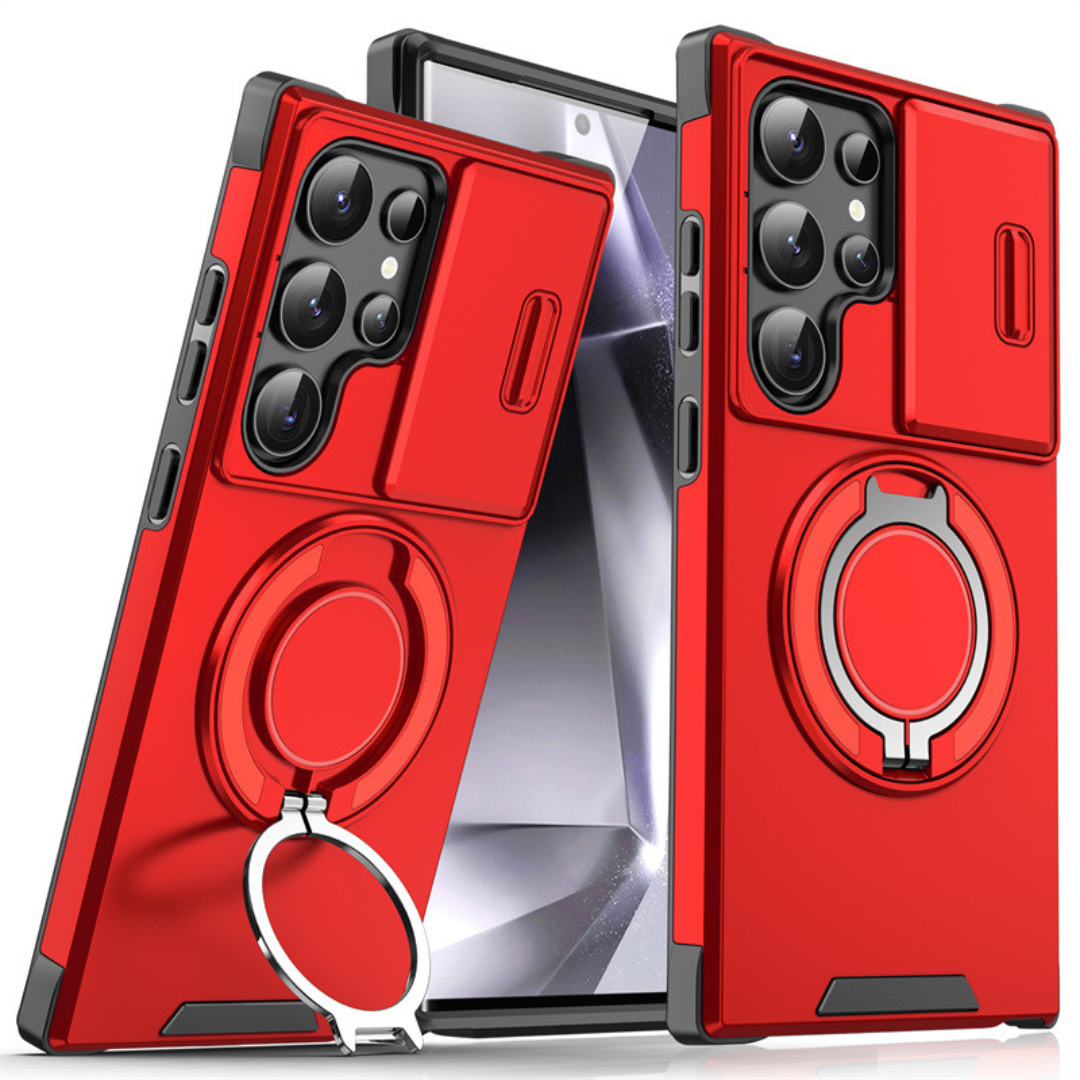 Magnetisch beschermhoesje voor telefoon - camerabescherming en ringstandaard