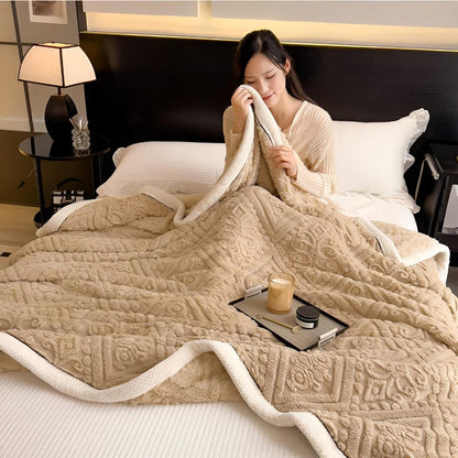 Cozy Velvet Mandala Sherpa Throw Blanket for Home Decor & Warmth
