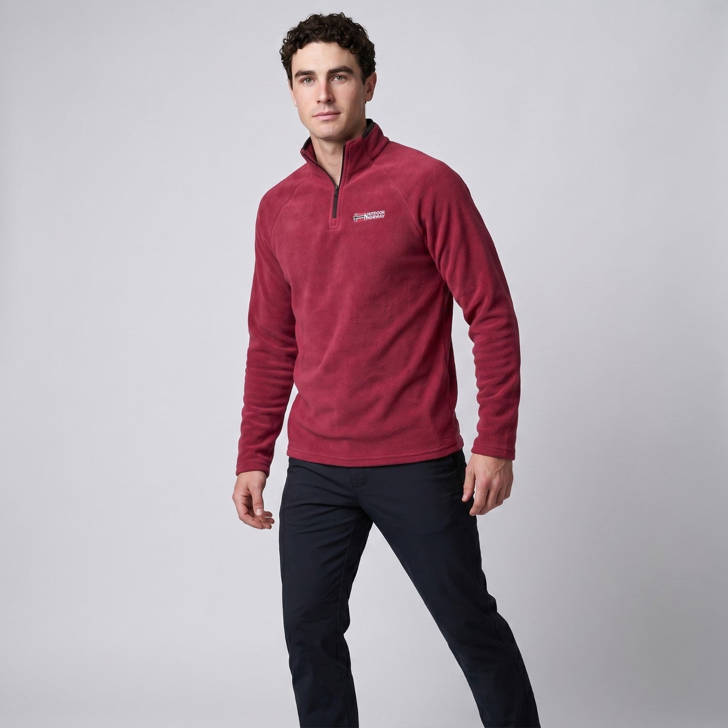 Men’s Quarter-Zip Fleece Pullover – Lightweight Hiking & Camping Mid-Layer