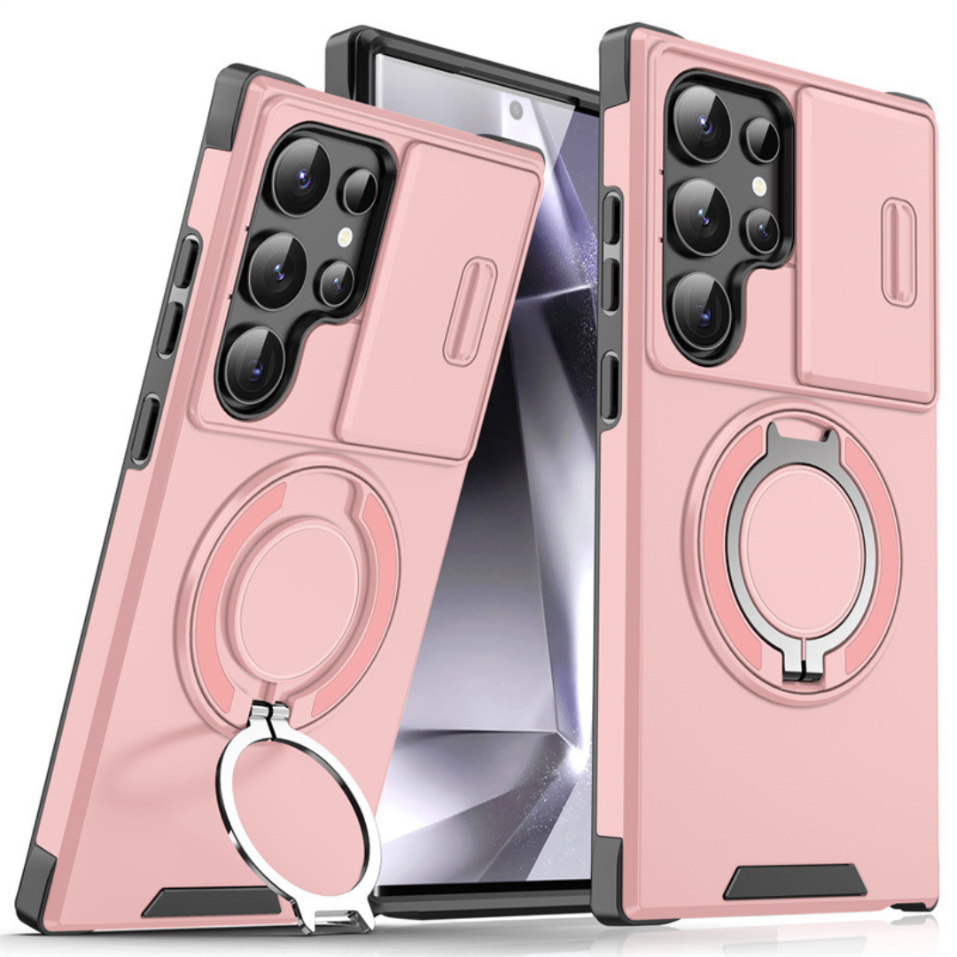 Magnetisch beschermhoesje voor telefoon - camerabescherming en ringstandaard