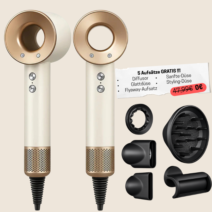 Kit 5-en-1 de sèche-cheveux et outil de coiffage – embouts pour sécher, lisser et donner du volume