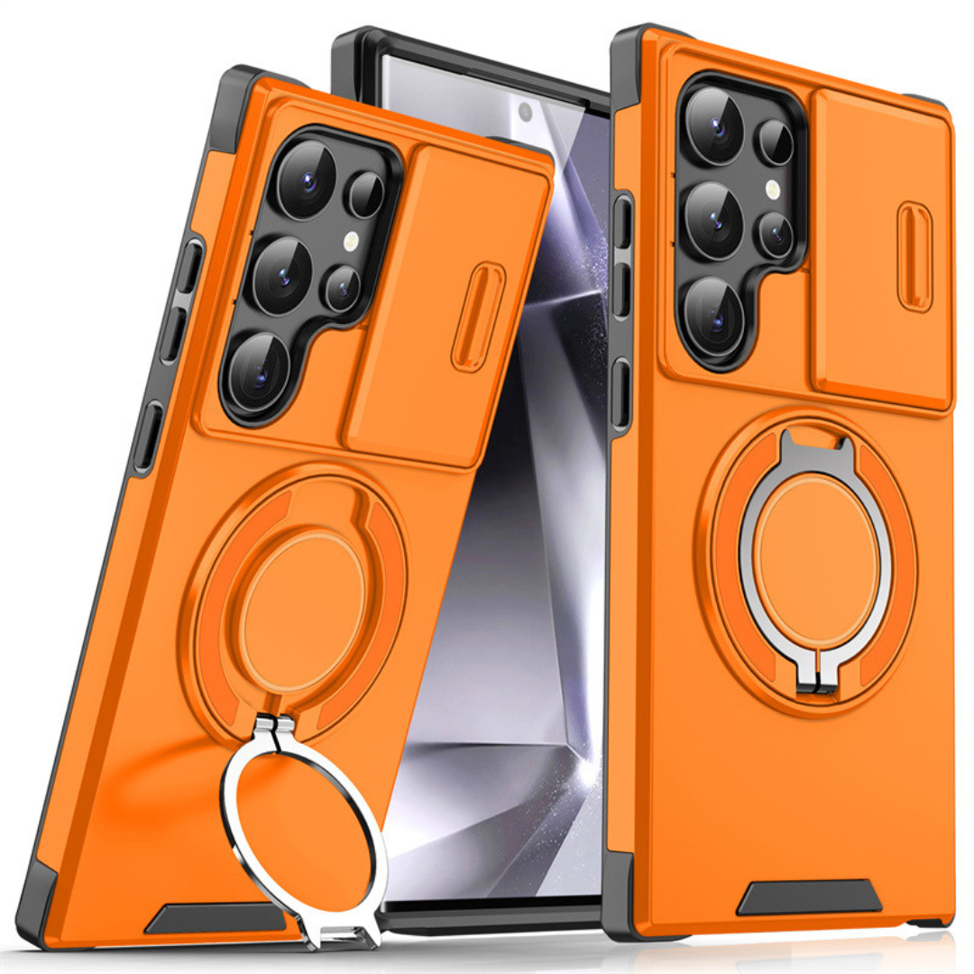 Magnetisch beschermhoesje voor telefoon - camerabescherming en ringstandaard