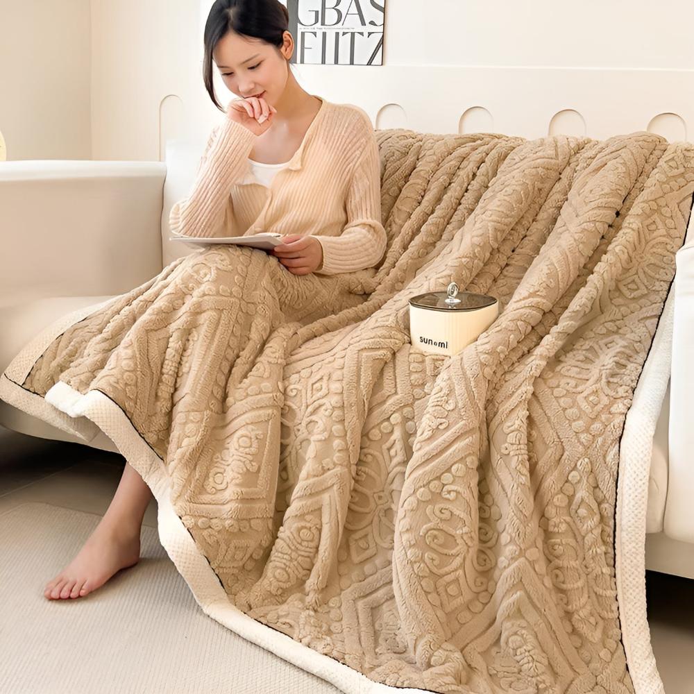 Cozy Velvet Mandala Sherpa Throw Blanket for Home Decor & Warmth