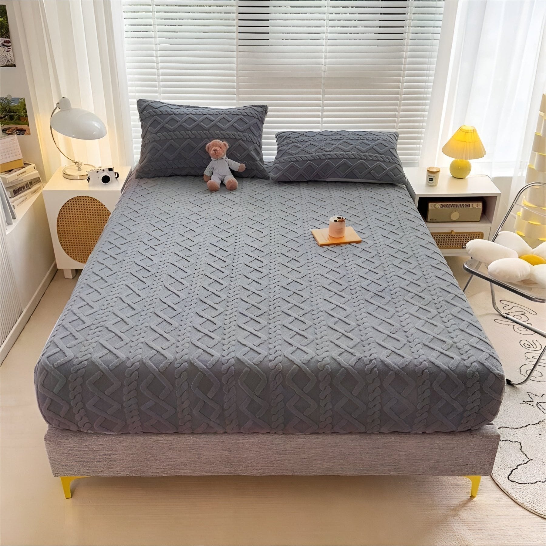 Luxury Velvet Sherpa Bed Sheet Set - Soft, Cozy, Warm Bedding
