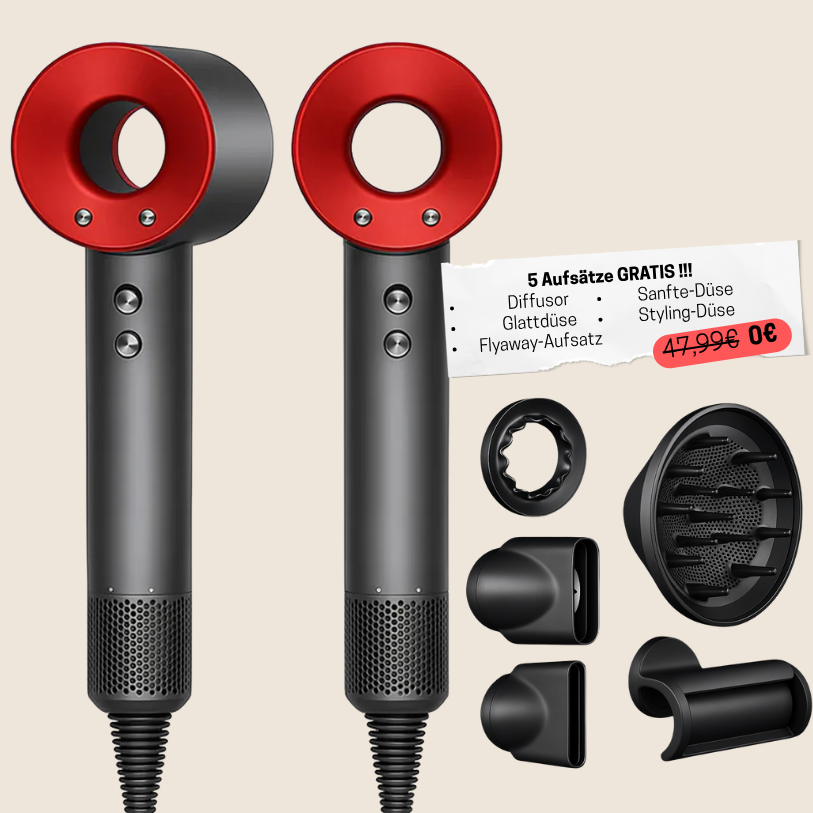 Kit 5-en-1 de sèche-cheveux et outil de coiffage – embouts pour sécher, lisser et donner du volume