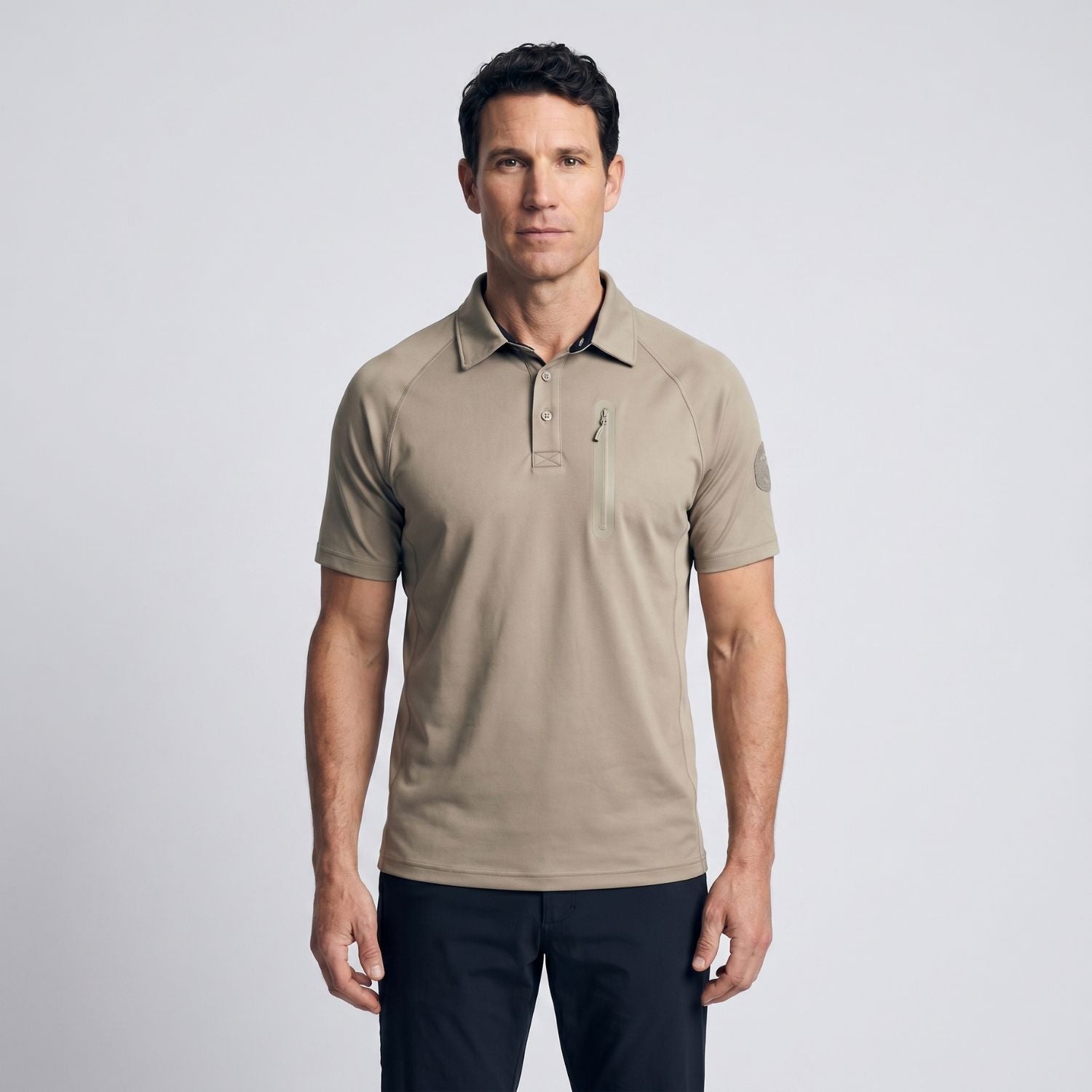 Men’s Quick-Dry Polo Shirt – Zip-Pocket Hiking & Outdoor Top